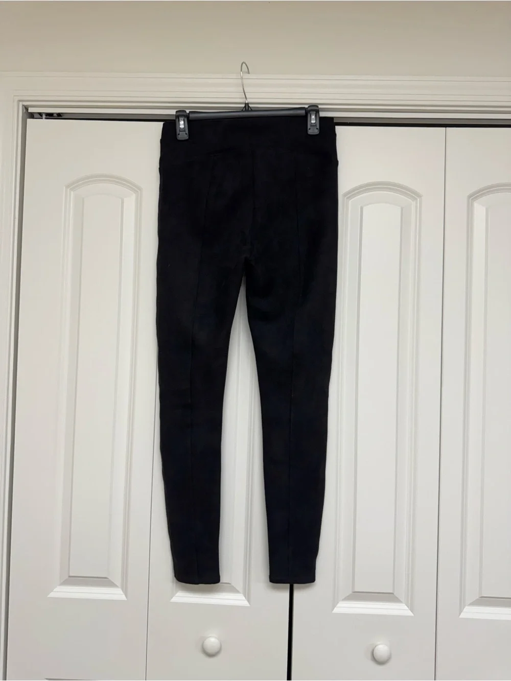 SPANX Black Faux Suede High-Rise Leggings
